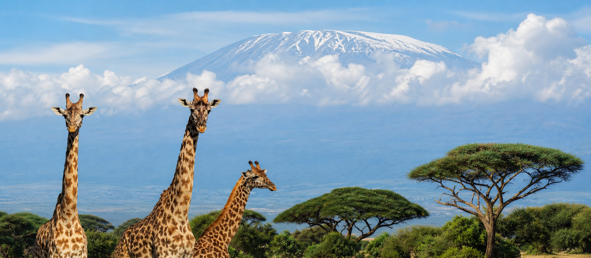 Mount Kilimanjaro rising over the savanna